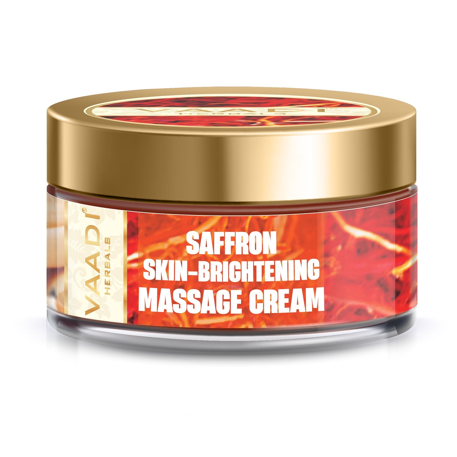 Skin Brightening Organic Saffron Massage Cream with Basil Oil & Shea Butter - Improves Complexion - Reduces Puffiness, Marks & Spots ( 50 gms/2 oz)