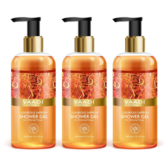 Luxurious Organic Saffron Shower Gel - Skin BrighteningTherapy (3 x 300 ml / 10.2 fl oz)