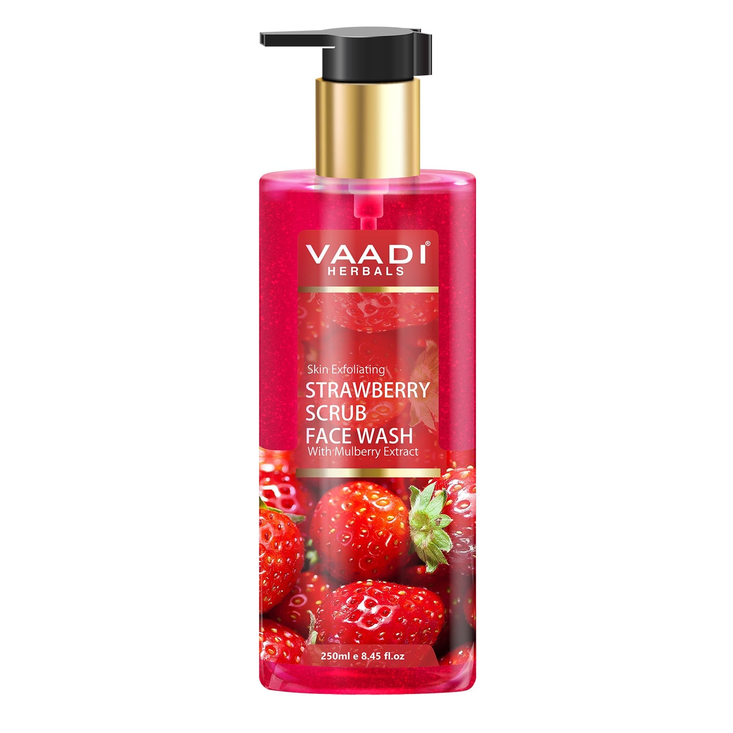 Skin Exfoliating Organic Strawberry Scrub Face Wash with Mulberry Extract (250ml/ 8.45 fl oz)