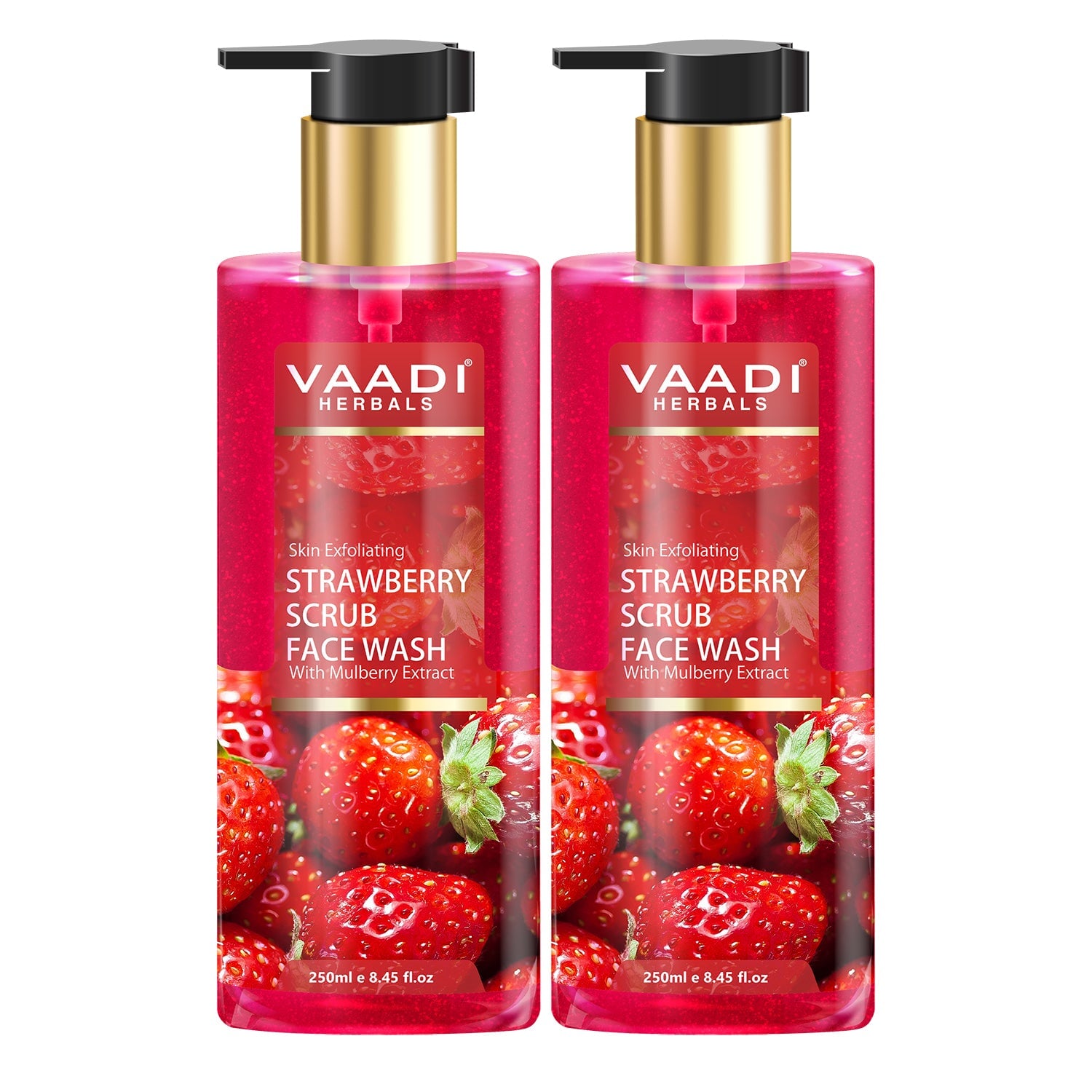Pack of 2 Strawberry Scrub Face Wash With Mulberry Extract (2 x 250 ml / 8.5 oz)