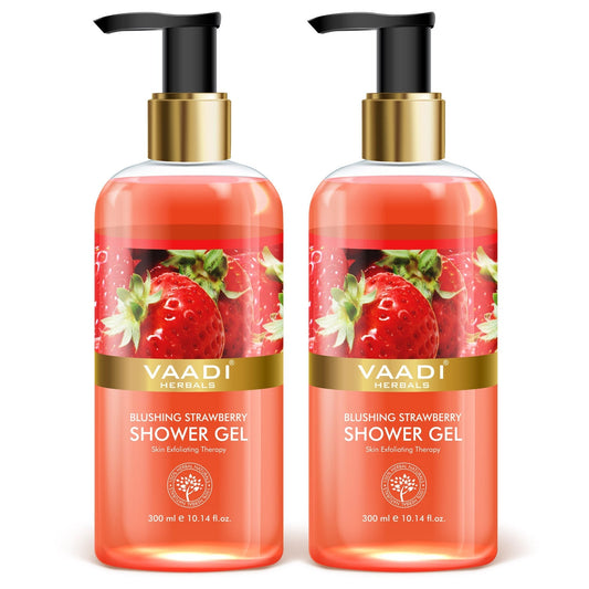 Blushing Organic Strawberry Shower Gel - Skin Firming Therapy (2 x 300 ml / 10.2 fl oz)