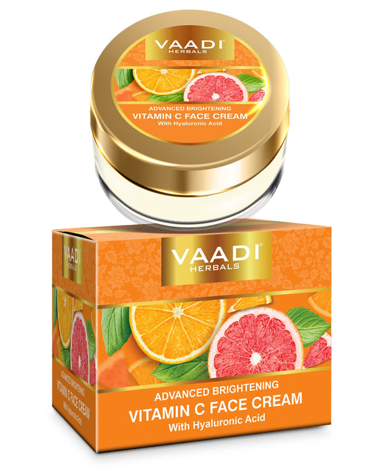 Organic Vitamin C Face Cream with Hyaluronic Acid (30 gms / 1.1 oz)