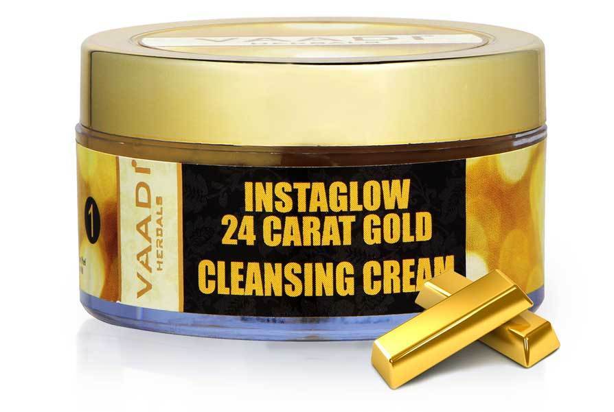 Organic 24 Carat Gold Cleansing Cream with Marigold & Wheatgerm Oil - Clears Skin Oil (50 gms / 2oz)