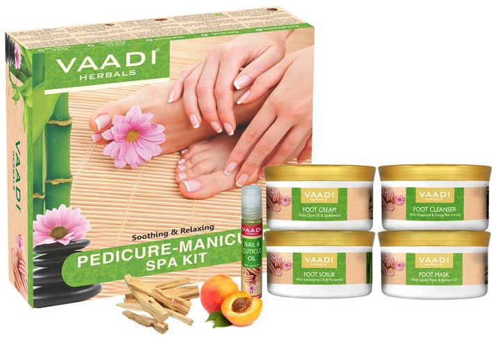 Organic Pedicure Manicure Spa Kit with Grapeseed Extract & Fenugreek - Deep Moisturises Skin - Repairs Damaged Skin - Removes Dead Skin (640 gms / 22.6 fl oz)