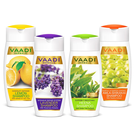 Assorted Pack of 4 Organic Shampoos (4 x 110 ml/ 4 fl oz)