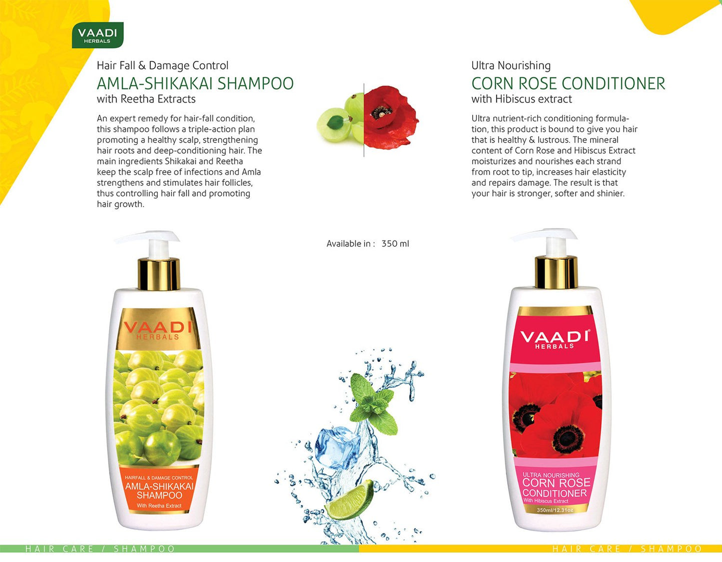 Hairfall & Damage Control Organic Gooseberry Shampoo - Corn Rose Conditioner (2 x 350 ml / 12 fl oz)