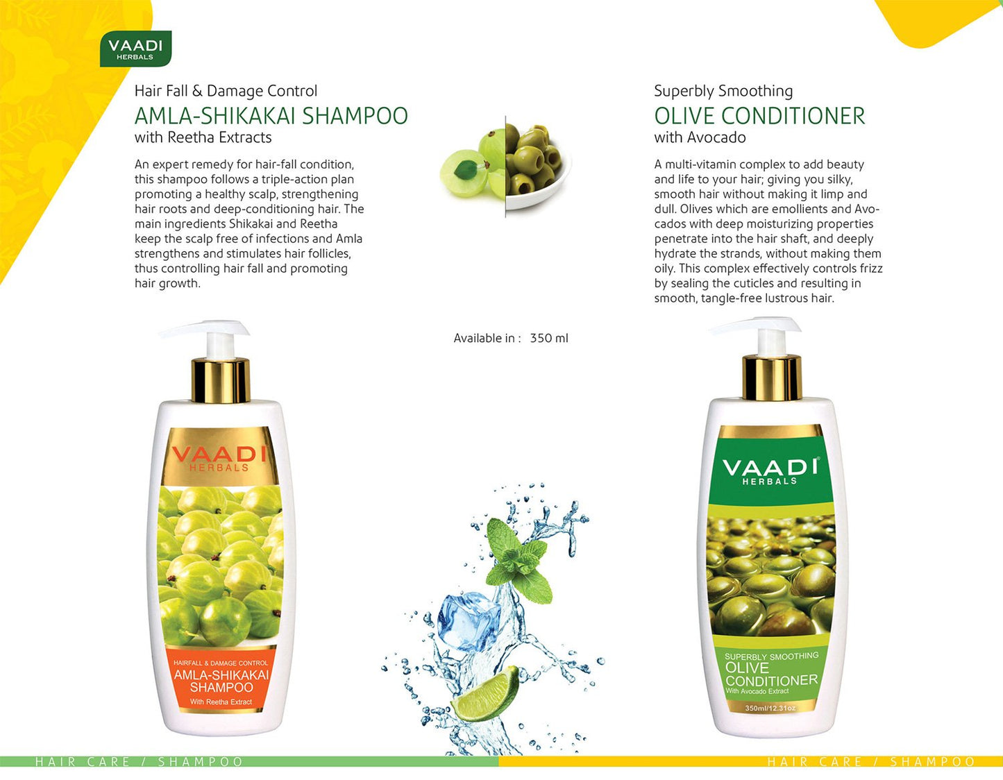 Hairfall & Damage Control Organic Gooseberry Shampoo - Rich Olive Conditioner (2 x 350 ml/ 12 fl oz)