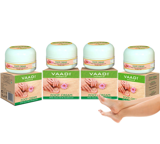 Organic Foot Cream with Clove & Sandalwood Oil - Softens Dry & Cracked Feet (4 x 30 gms / 1.1 oz)