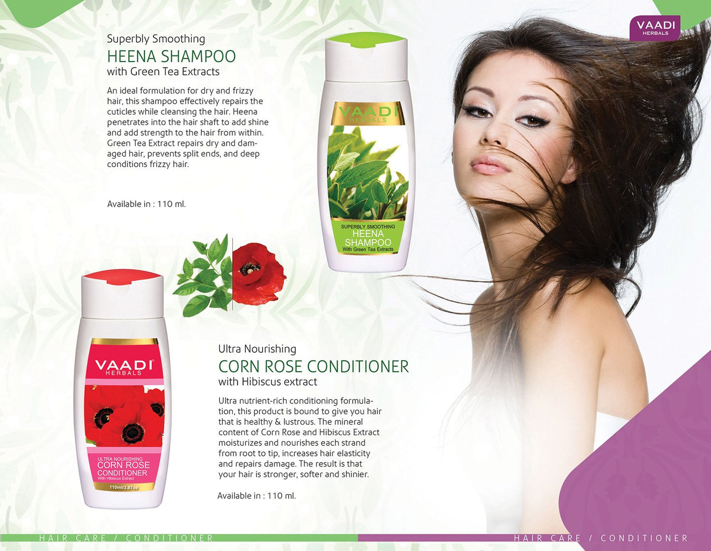 Superbly Smoothing Organic Heena Shampoo - Rich Corn Rose Conditioner ( 2 x 110 ml/ 4 fl oz)