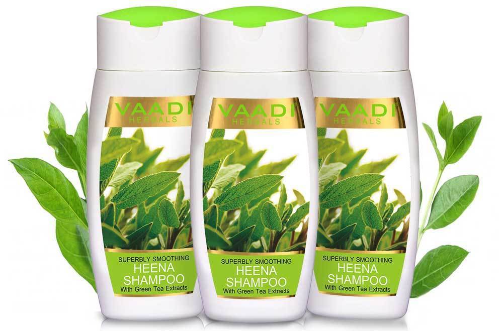 Superbly Smoothing Organic Heena Shampoo with Green Tea Extract (3 x 110 ml/4 fl oz)