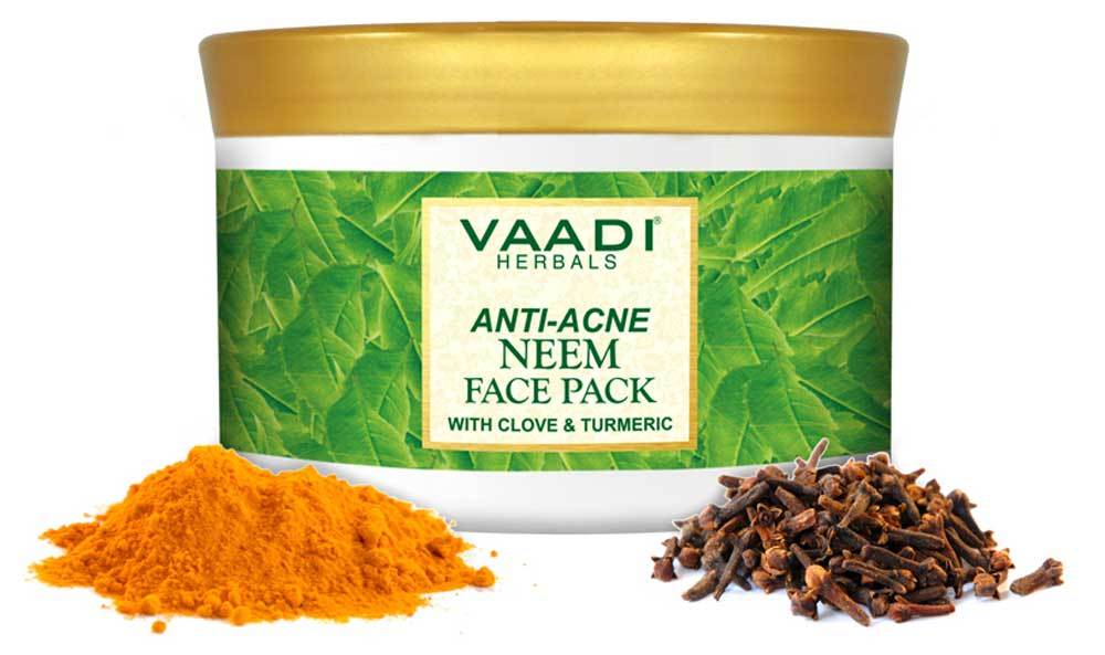 Organic Neem Face Pack with Clove & Turmeric - Removes Acne and Pigmentation Marks - Clears Impurities and Soothes Skin (600 gms / 21.16 oz)