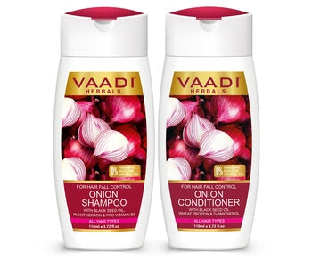 Organic Onion Shampoo With Conditioner For Hair Fall Control (2 x 110 ml/ 4 fl oz)