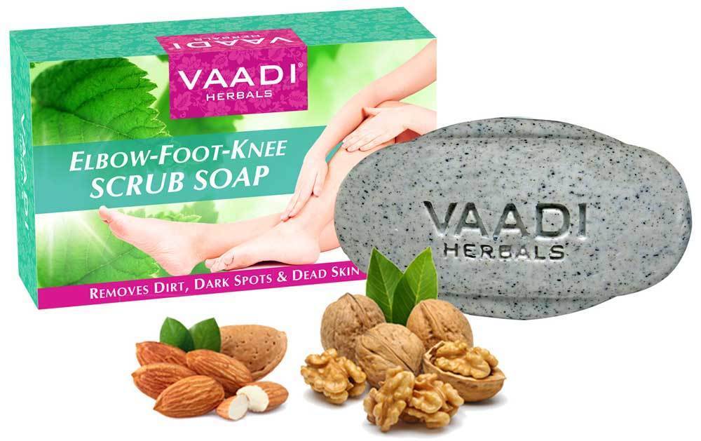 Organic Elbow Foot Knee Scrub Soap with Almond & Walnut - Removes Dead Skin (75 gms / 2.7 oz)
