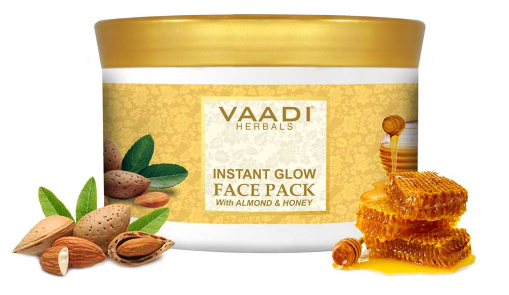 Organic InstaGlow Face Pack with Almond & Honey - Reduces Pigmentation - Gives Instant Glow (600 gms/ 21.16 oz)