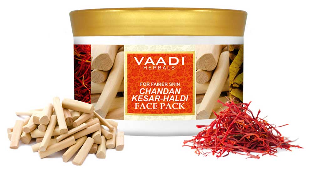 Organic Saffron Sandalwood Face Pack - Removes Marks & Brightens Skin Tone - Rejuvenation & Protects Skin (600 gms/ 21.16 oz)