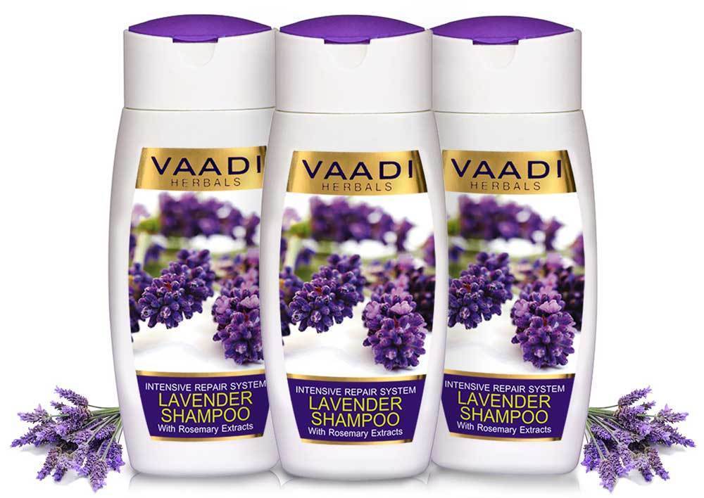 Intensive Repair Organic Lavender Shampoo with Rosemary Extract (3 x 110 ml/ 4 fl oz)