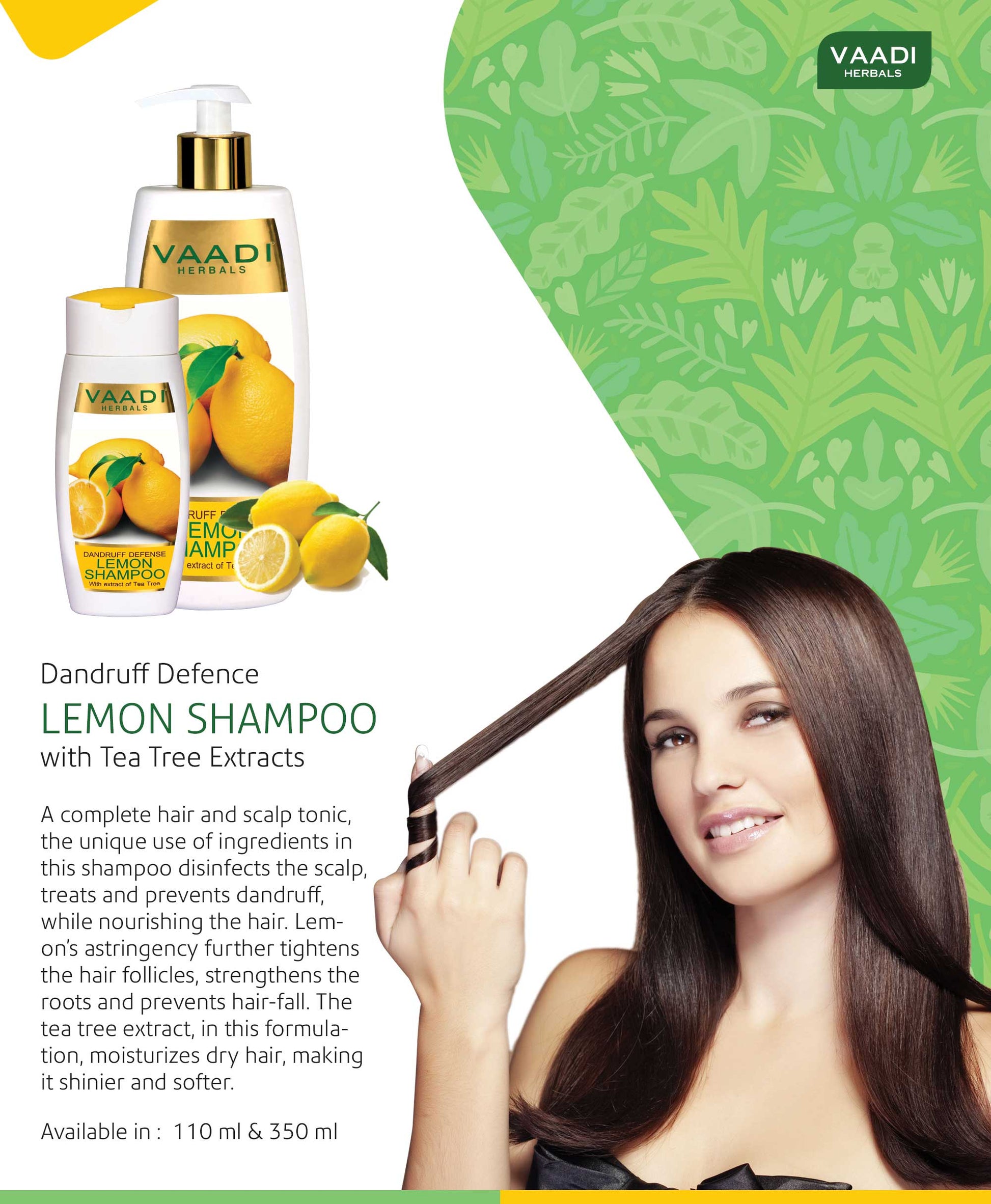 Dandruff Defense Organic Lemon Shampoo with Tea Tree Extract (110 m/ 4 fl oz)