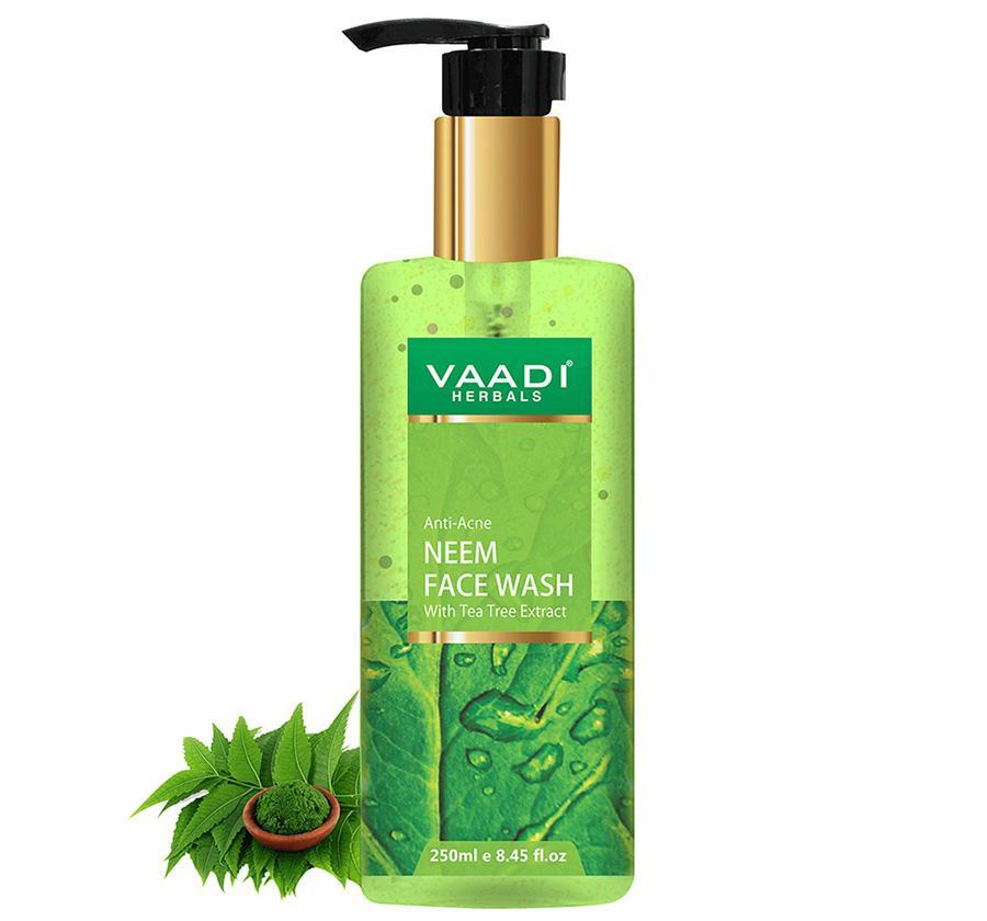 Anti Acne Anti-Bacterial Organic Neem Face Wash with Tea Tree Extract (250 ml / 8.45 fl oz)