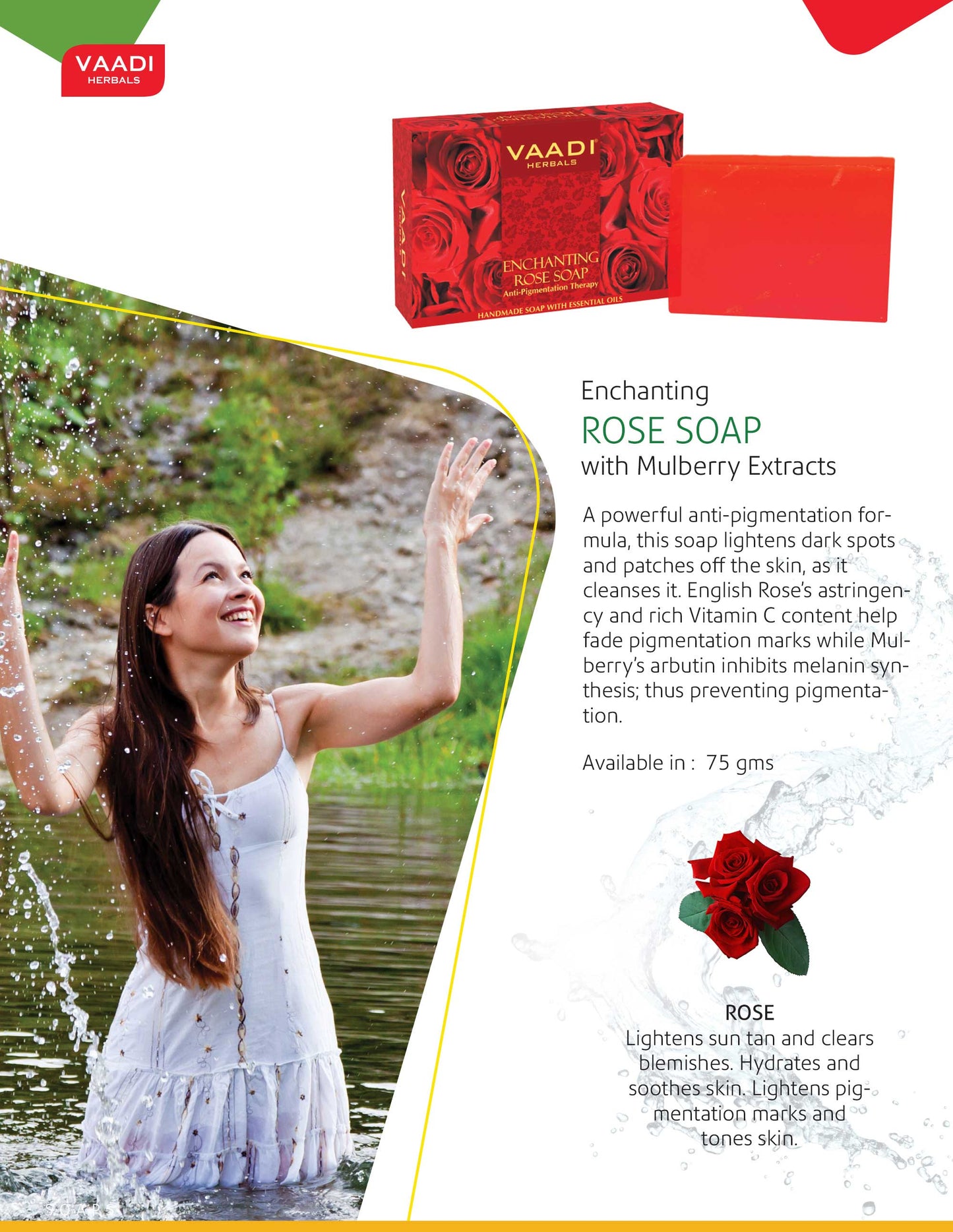 Enchanting Organic Rose Soap with Mulberry Extract - Anti Pigmentation Therapy (6 x 75 gms/2.7 oz)