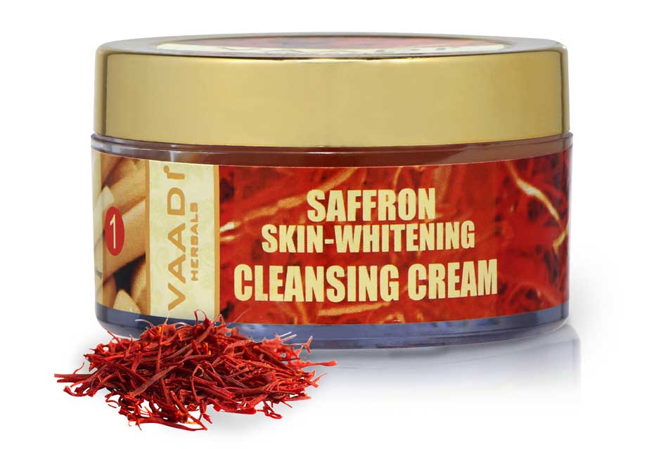 Skin Brightening Organic Saffron Cleansing Cream with Basil Oil & Shea Butter (50 gms/2 oz)