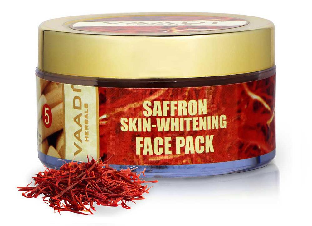 Skin Brightening Organic Saffron Face Pack - Lightens Skin Tone - Reduces Marks and Pigmentation (70 gms/2.5 oz)