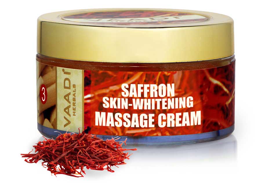 Skin Brightening Organic Saffron Massage Cream with Basil Oil