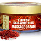 Skin Brightening Organic Saffron Massage Cream with Basil Oil & Shea Butter - Improves Complexion - Reduces Puffiness, Marks & Spots ( 50 gms/2 oz)