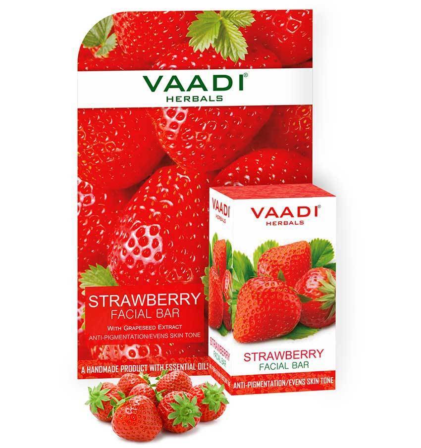 Organic Strawberry Facial Bar with Grapeseed Extract - Anti Ageing (25 gms/0.9 oz)
